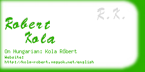 robert kola business card