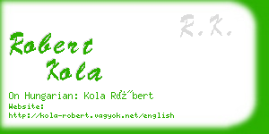 robert kola business card